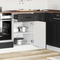 vidaXL Onderkast Kalmar bewerkt hout zwart