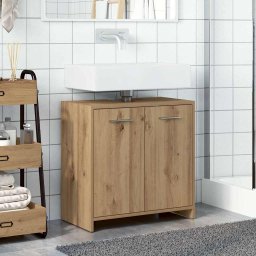 vidaXL Wastafelkast 60x33x60 cm bewerkt hout artisanaal eikenkleurig