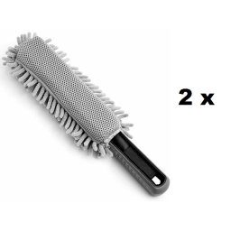 Velgenborstel Grijs Microvezel 34cm , set van 2 stuks