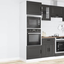 vidaXL Ovenkasten 2 st Kalmar bewerkt hout zwart