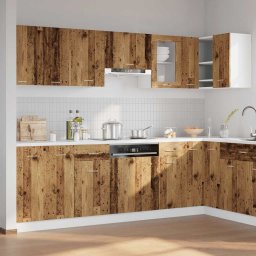 vidaXL 11-delige Keukenkastenset Lyon bewerkt hout oud houtkleurig