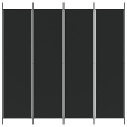 vidaXL Kamerscherm met 4 panelen 200x200 cm stof zwart