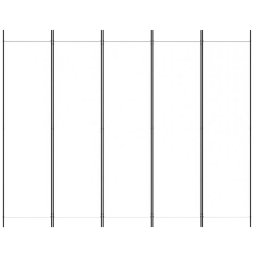 vidaXL Kamerscherm met 5 panelen 250x200 cm stof wit