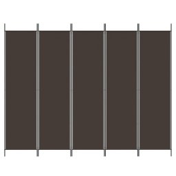 vidaXL Kamerscherm met 5 panelen 250x200 cm stof bruin