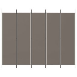 vidaXL Kamerscherm met 5 panelen 250x200 cm stof antracietkleurig