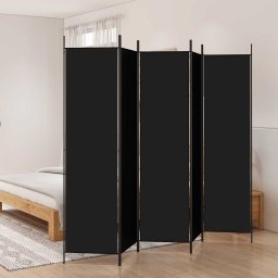 vidaXL Kamerscherm met 5 panelen 250x200 cm stof zwart