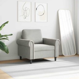 vidaXL Fauteuil 60 cm fluweel lichtgrijs