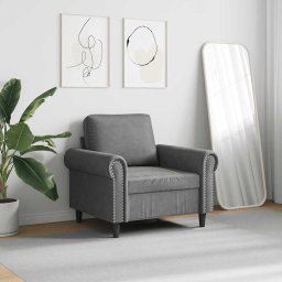 vidaXL Fauteuil 60 cm fluweel donkergrijs