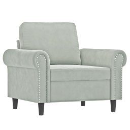 vidaXL 3-delige Loungeset met kussens fluweel lichtgrijs