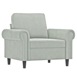 vidaXL 3-delige Loungeset met kussens fluweel lichtgrijs