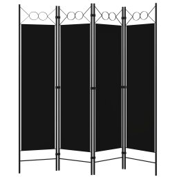vidaXL Kamerscherm met 4 panelen 160x180 cm zwart