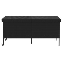 vidaXL Tuinbox met wielen 160x55x75 cm poly rattan zwart