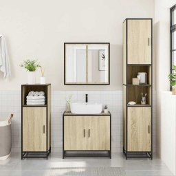 vidaXL Badkamerkast Sonoma Eiken 35x37,5x100 cm Bewerkt Hout