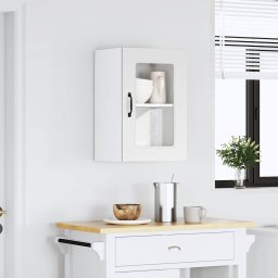 vidaXL Keukenbovenkast met glazen deur Kalmar bewerkt hout wit