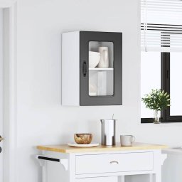 vidaXL Keukenbovenkast met glazen deur Kalmar bewerkt hout zwart