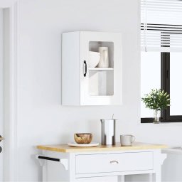 vidaXL Keukenbovenkast met glazen deur Kalmar bewerkt hout hoogglanswit