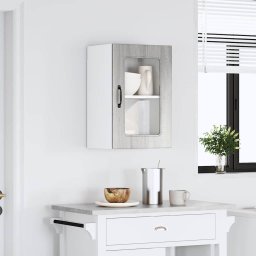 vidaXL Keukenbovenkast met glazen deur Kalmar grijs sonoma eiken