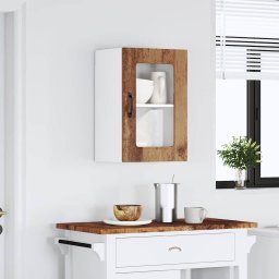 vidaXL Keukenbovenkast met glazen deur Kalmar bewerkt hout oud houtkleurig