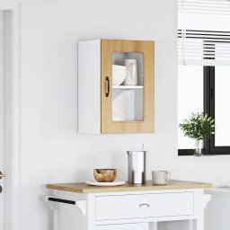 vidaXL Keukenbovenkast met glazen deur Kalmar bewerkt hout artisanaal eiken