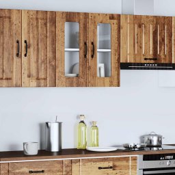 vidaXL Keukenbovenkast met glazen deur Kalmar bewerkt hout oud houtkleurig