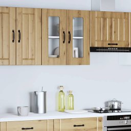 vidaXL Keukenbovenkast met glazen deur Kalmar bewerkt hout artisanaal eiken