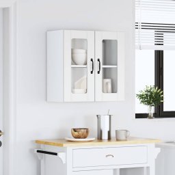 vidaXL Keukenbovenkast met glazen deur Lucca bewerkt hout wit