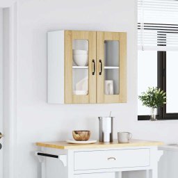vidaXL Keukenbovenkast met glazen deur Lucca bewerkt hout sonoma eikenkleur