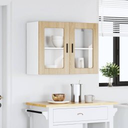 vidaXL Keukenbovenkast met glazen deur Porto sonoma eikenkleurig