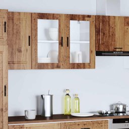 vidaXL Keukenbovenkast met glazen deur Porto oud houtkleurig