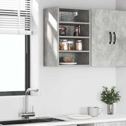 vidaXL Bovenkast Riga 40x29,5x60 cm bewerkt hout betongrijs