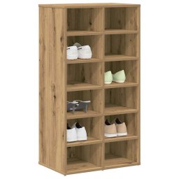 vidaXL Schoenenrek 54x34x100,5 cm bewerkt hout artisanaal eikenkleur