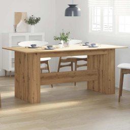 vidaXL Eettafel 180x90x76 cm bewerkt hout artisanaal eikenkleur