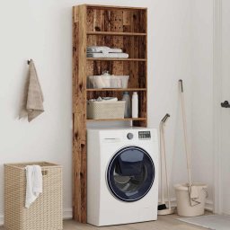 vidaXL Wasmachinekast 64x24x190 cm oud houtkleurig