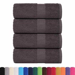 vidaXL Washandjes FROGN 4 st Antraciet 15 x 21 cm 360 100% Katoen