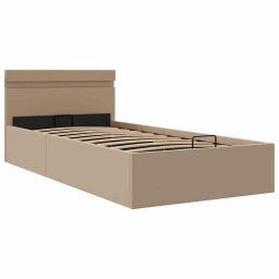 vidaXL Bedframe met opslag en LED kunstleer cappuccino 90x200 cm