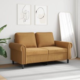 vidaXL Tweezitsbank 120 cm fluweel bruin