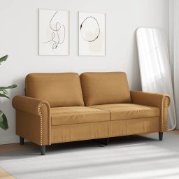 vidaXL Tweezitsbank 140 cm stof bruin