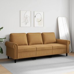 vidaXL Driezitsbank 180 cm fluweel bruin