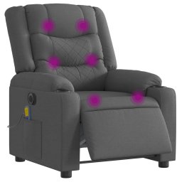 vidaXL Massagestoel elektrisch verstelbaar stof donkergrijs
