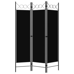 vidaXL Kamerscherm met 3 panelen 120x180 cm zwart