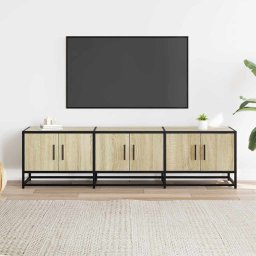 vidaXL Tv-meubel 150x35x41 cm bewerkt hout metaal sonoma eikenkleurig