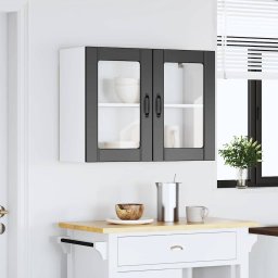 vidaXL Keukenbovenkast met glazen deur Lucca bewerkt hout zwart