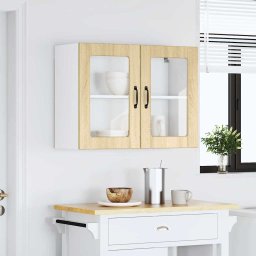 vidaXL Keukenbovenkast met glazen deur Lucca bewerkt hout sonoma eikenkleur