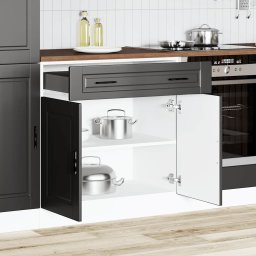 vidaXL Onderkast "Porto" bewerkt hout zwart