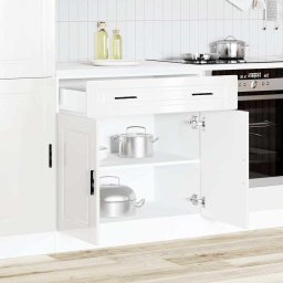 vidaXL Onderkast "Porto" bewerkt hout hoogglans wit