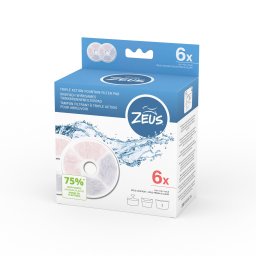 Accessoires: 6x Triple Action frameloze filters voor Zeus Fresh & Clear met spatbescherming hond
