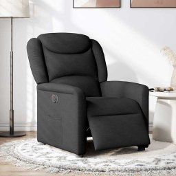 vidaXL Fauteuil verstelbaar elektrisch stof zwart