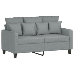 vidaXL 2-delige Loungeset met kussens stof lichtgrijs