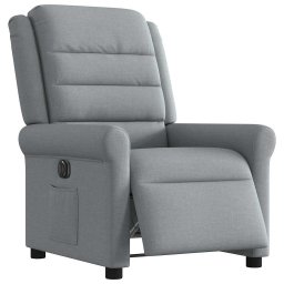vidaXL Fauteuil elektrisch verstelbaar stof lichtgrijs