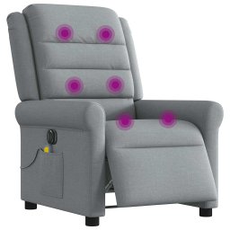 vidaXL Massagestoel elektrisch verstelbaar stof lichtgrijs